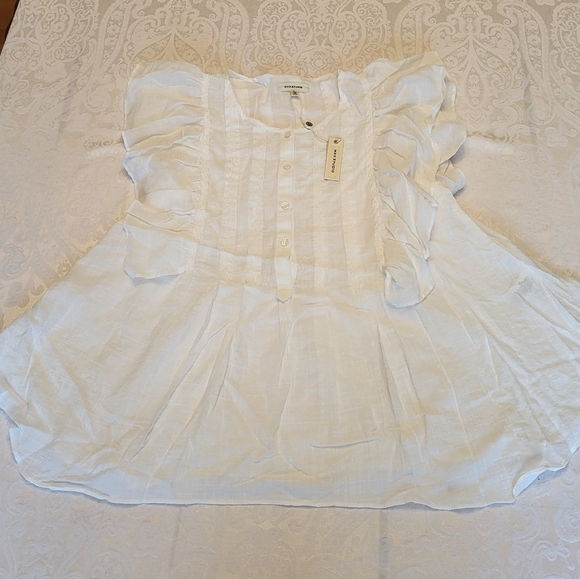 Max Studio White Ruffle Blouse - Picture 9 of 15